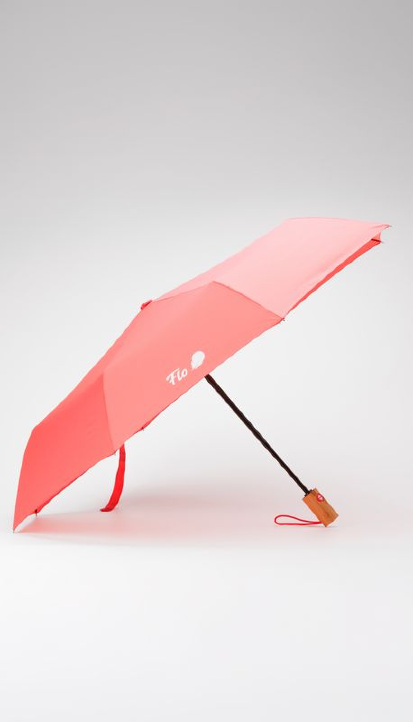 Branded umbrella with a bamboo handle for fall gifts