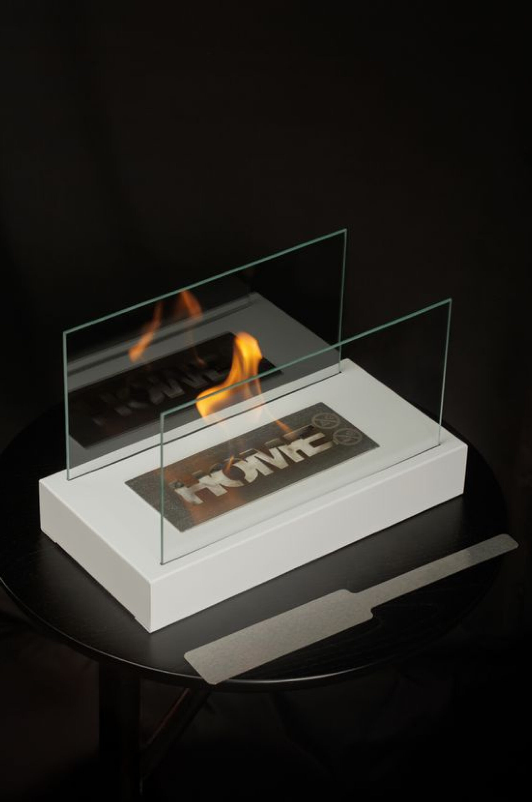 Home Bio Fireplace with custom branding for fall giveaways