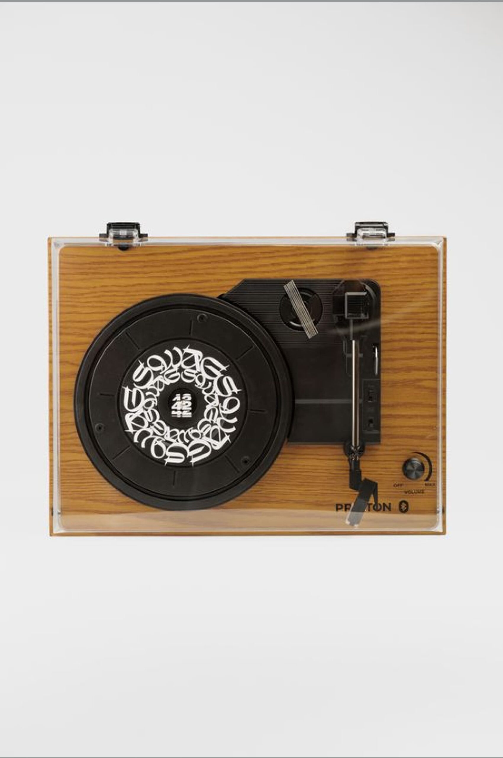 Customized Prixton Studio Wooden Vinyl Turntable for fall giveaways