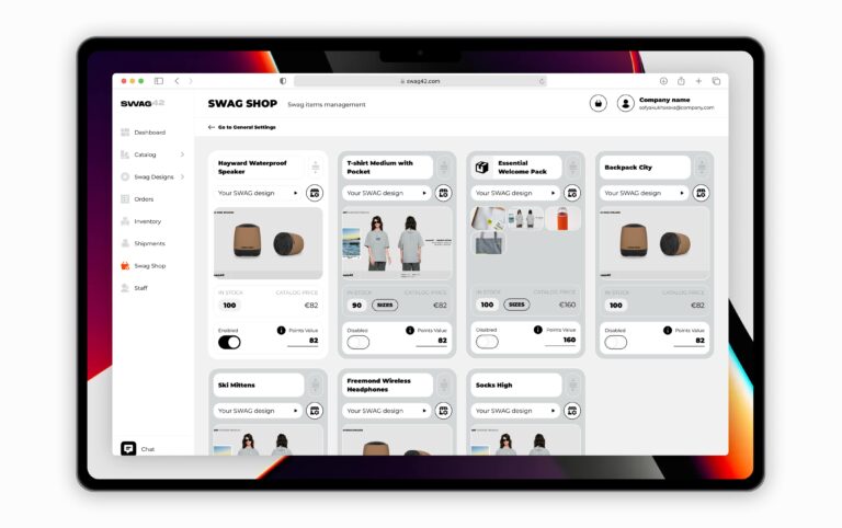 Business merch giveaway ideas: engage partners via swag shops