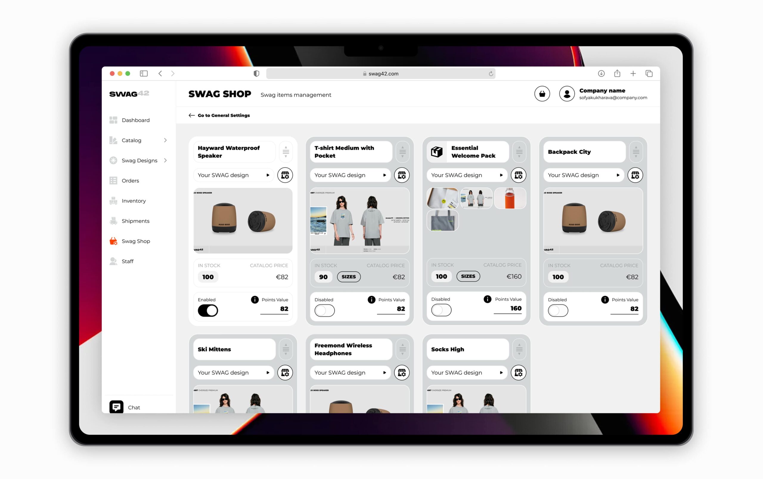 Business merch giveaway ideas: engage partners via swag shops