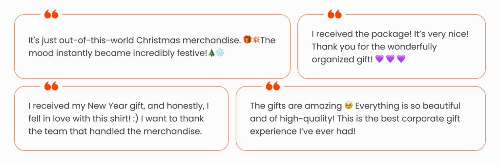 Employee feedback on delivered merch