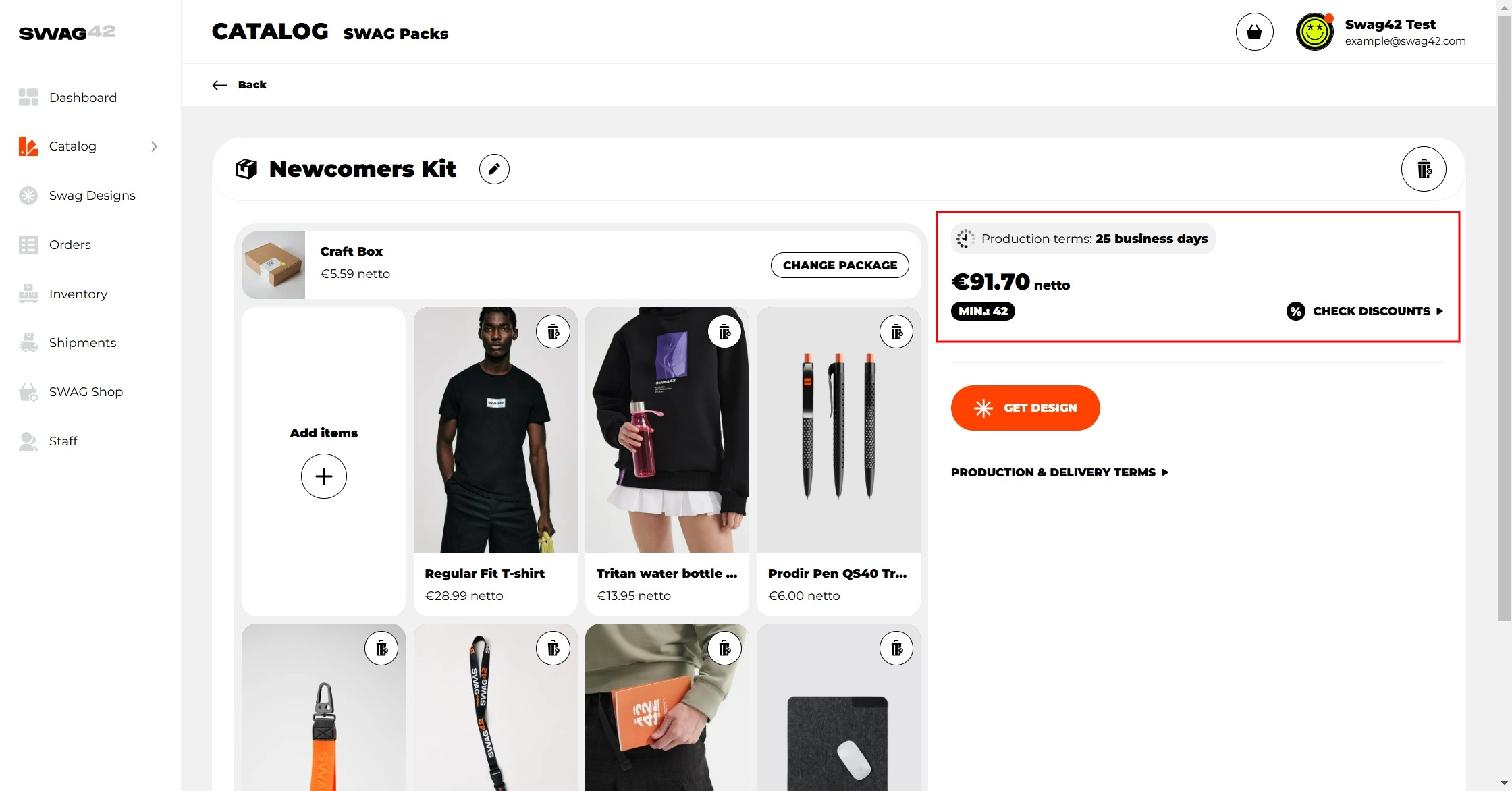Corporate gift boxes for employees review on Swag42 Platform