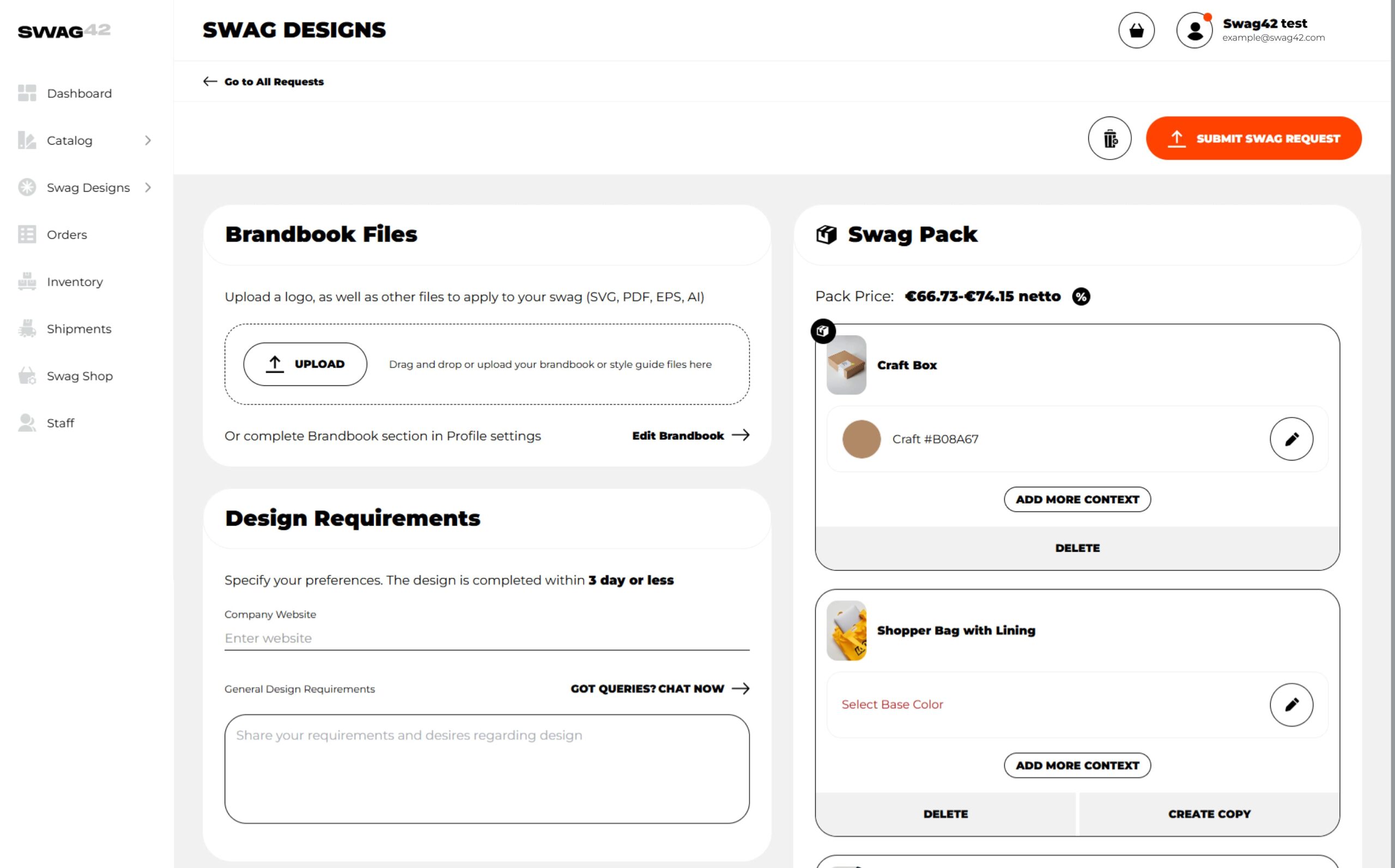 Providing brandbook files and instructions for swag branding