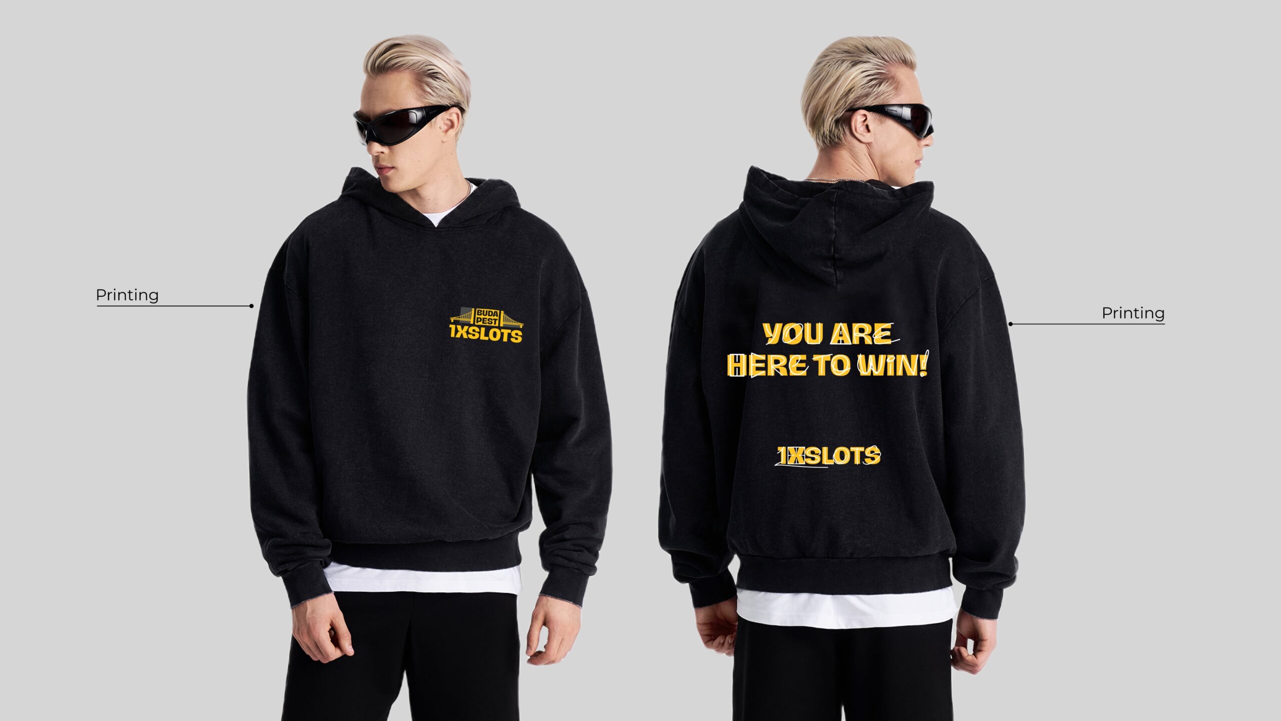 Acid-washed hoodie for event giveaways