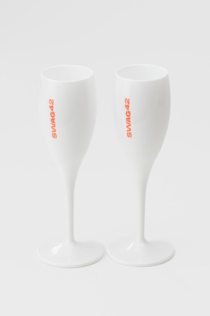 Branded champagne glasses
