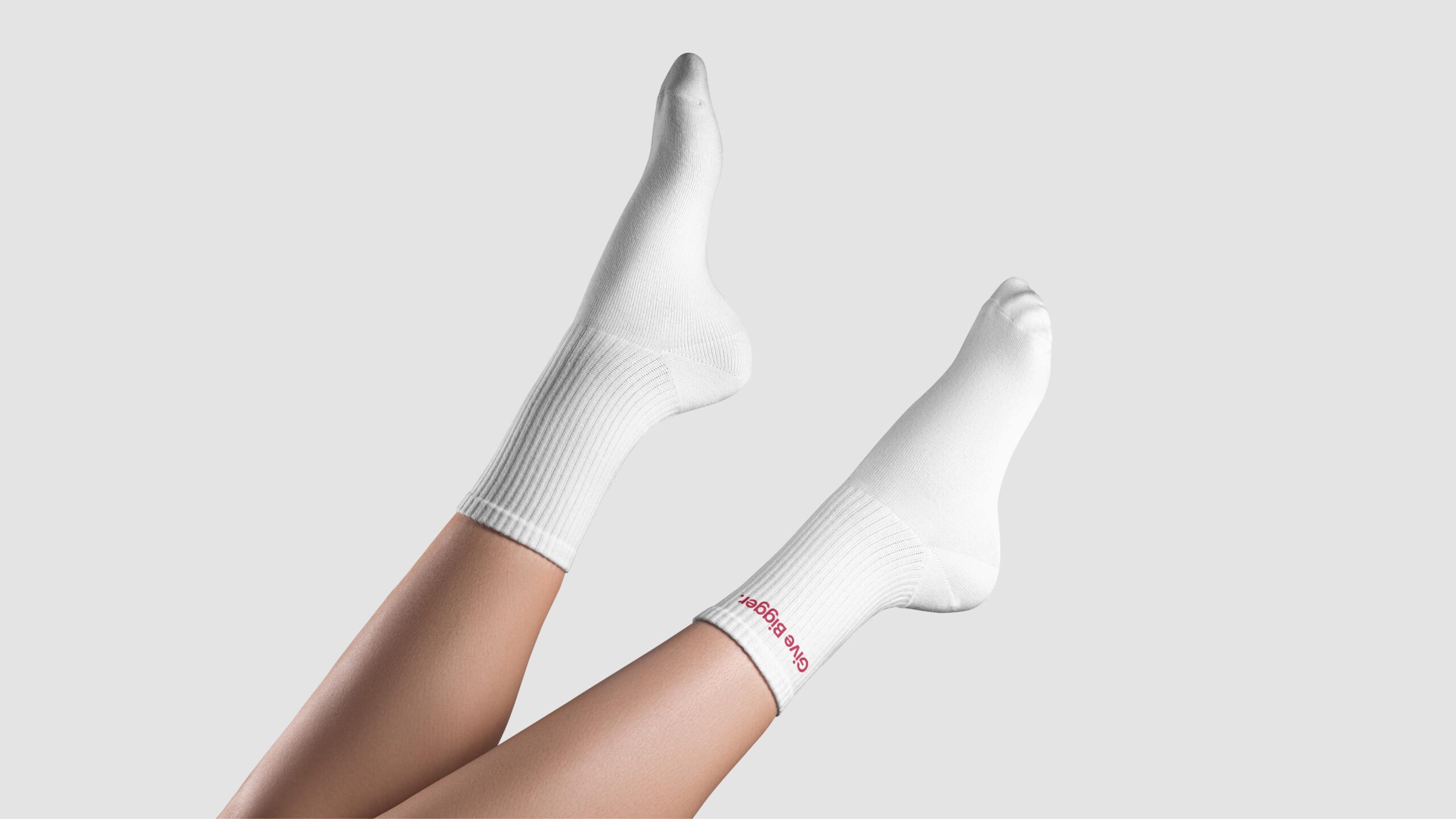 High socks made of cotton blend with American rubber, for trade show swag