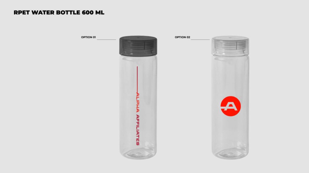 Branded water bottles