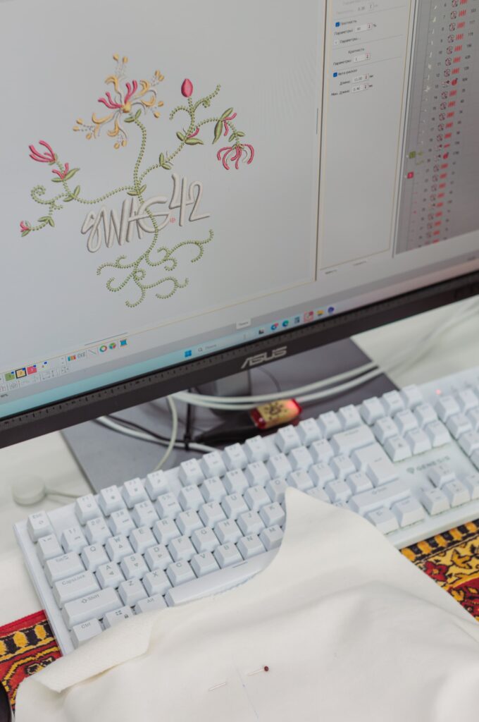 Creating embroidery in a specialized program