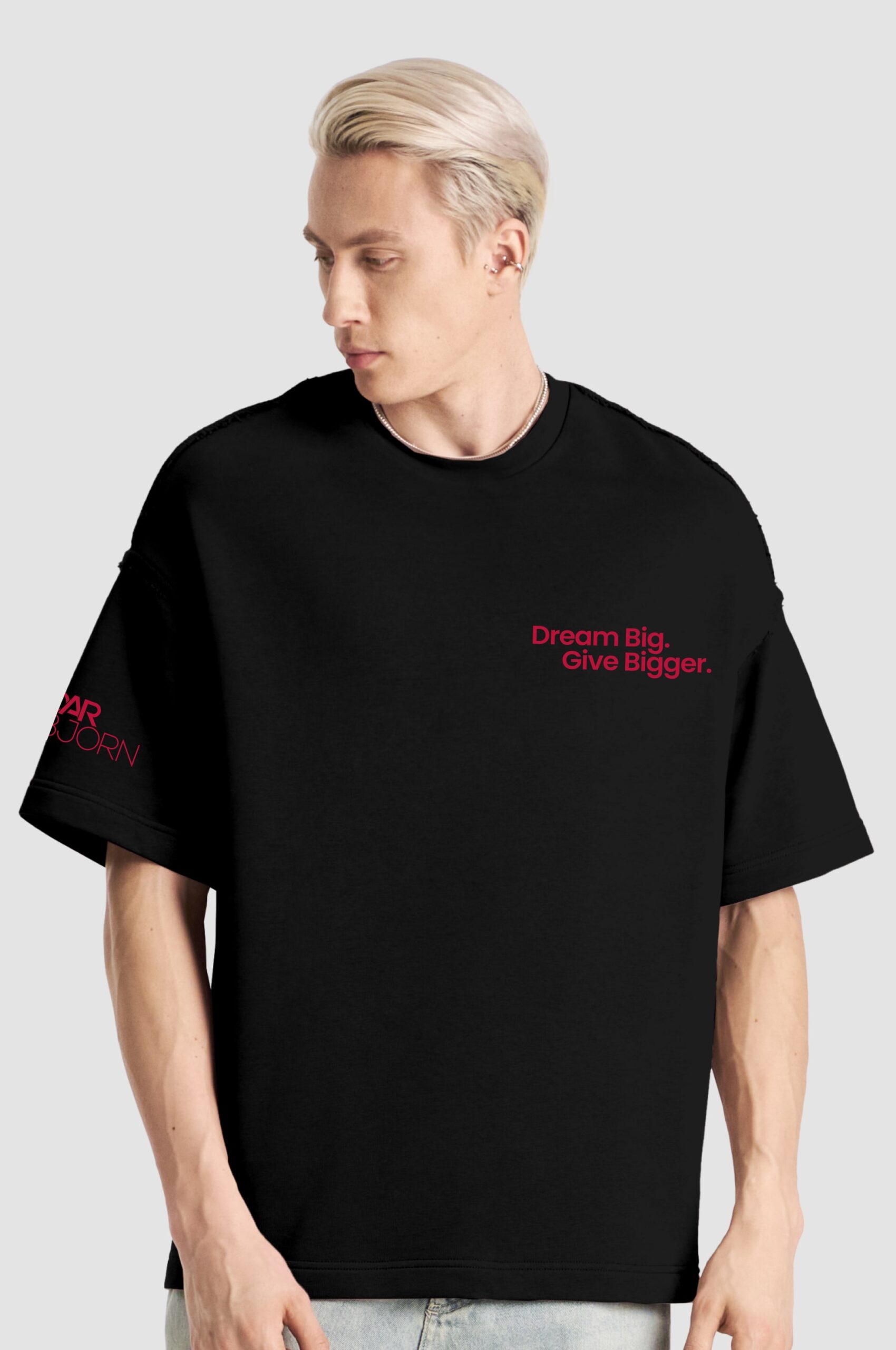 Loose short-sleeved sweatshirt with custom branding