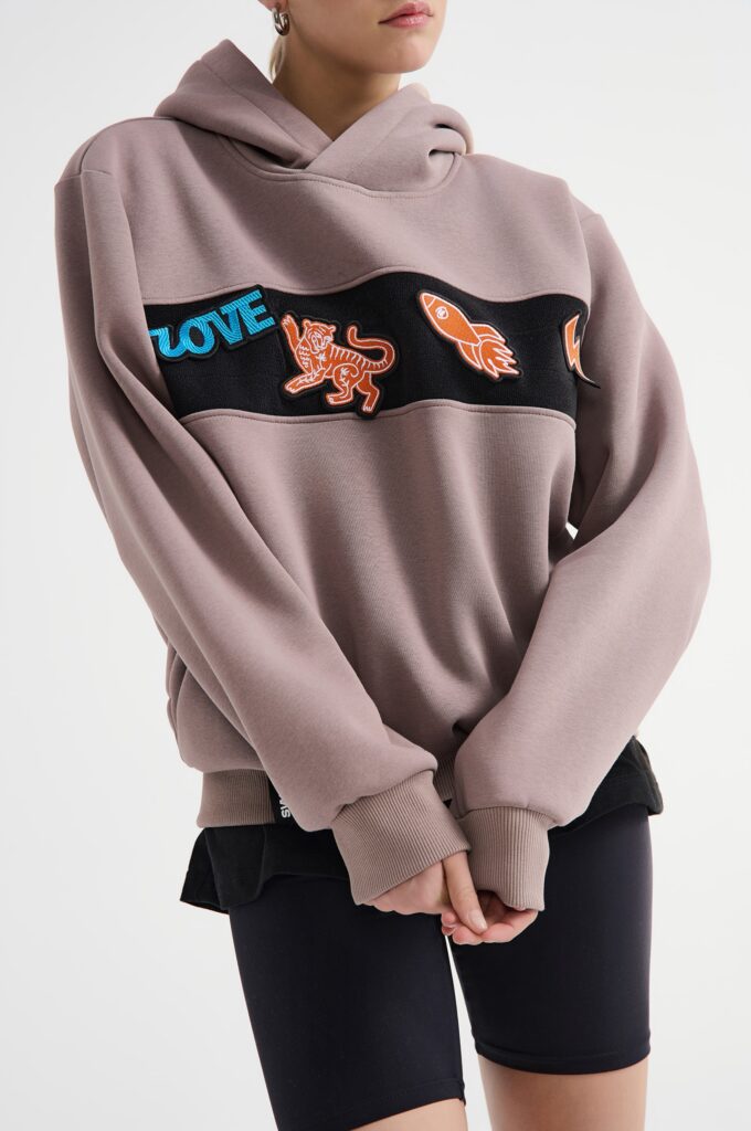 Custom hoodie with velcro patches