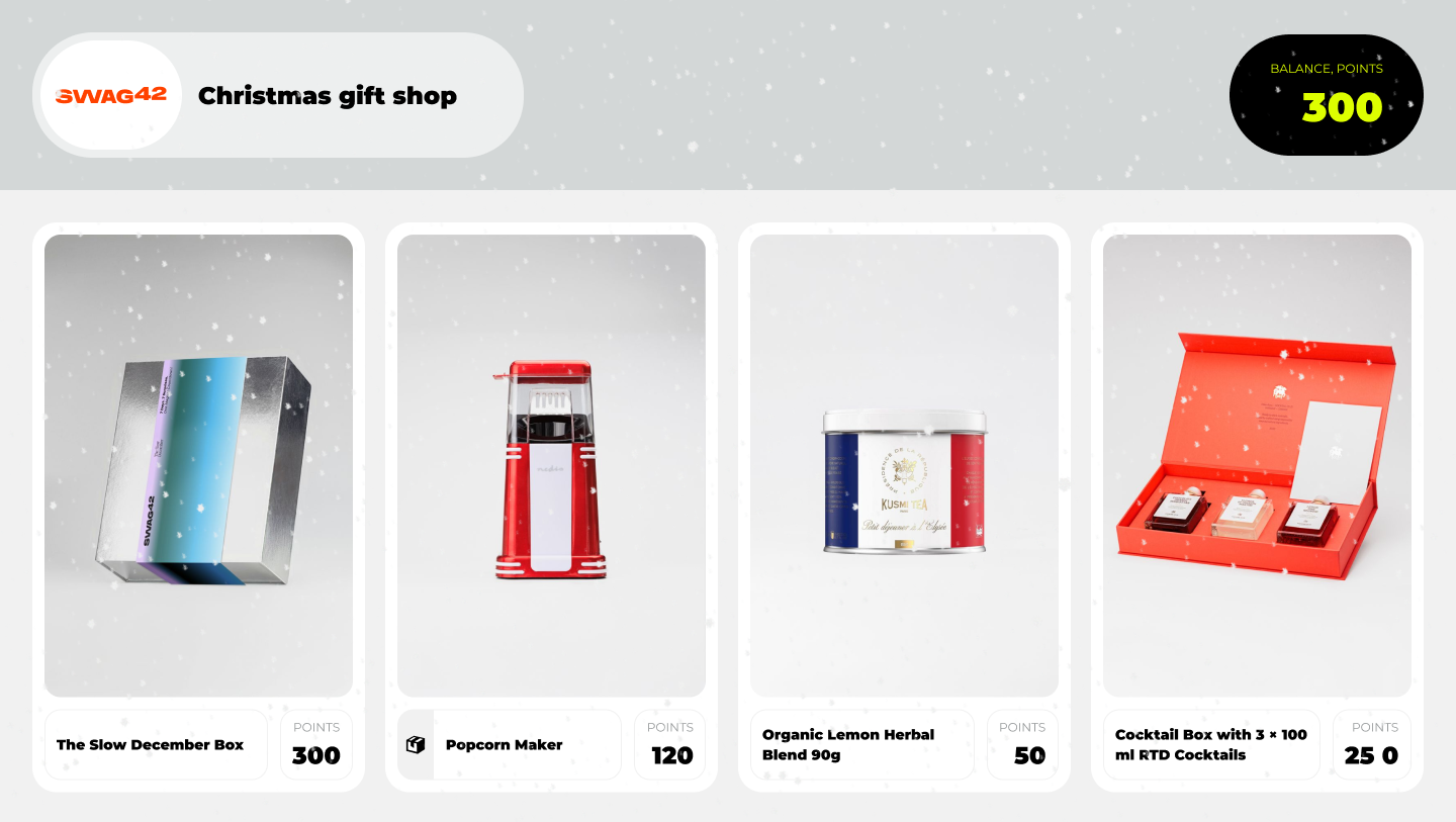 Digital Christmas gift shop for employees