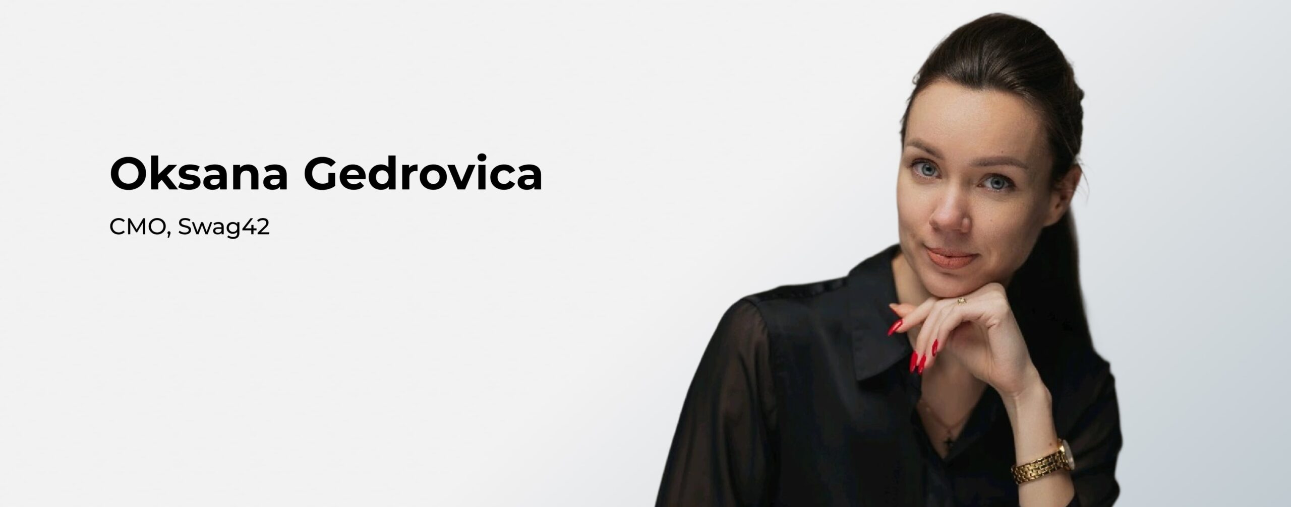 Oksana Gedrovica, CMO, Swag42- corporate holiday gifts expert