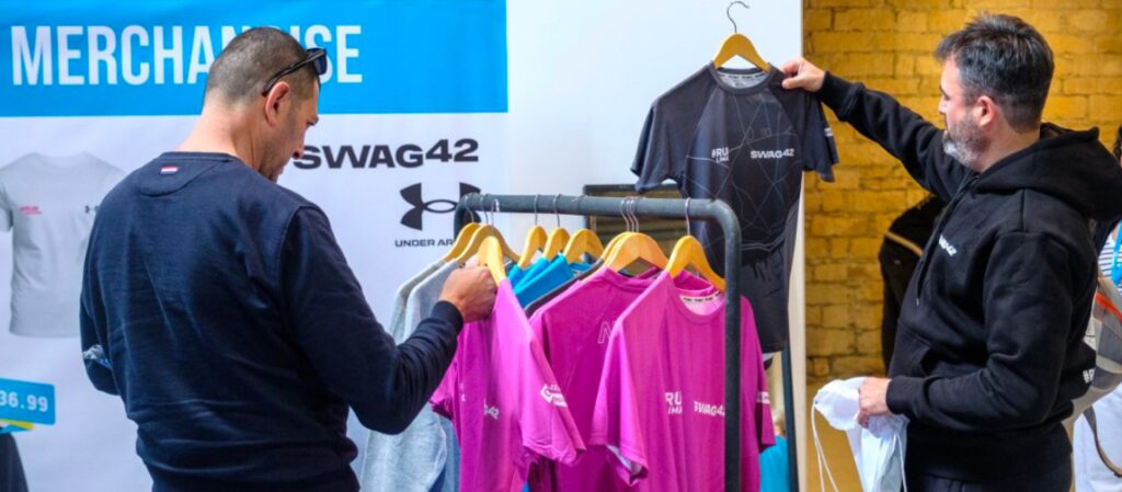People looking at marathon gear
