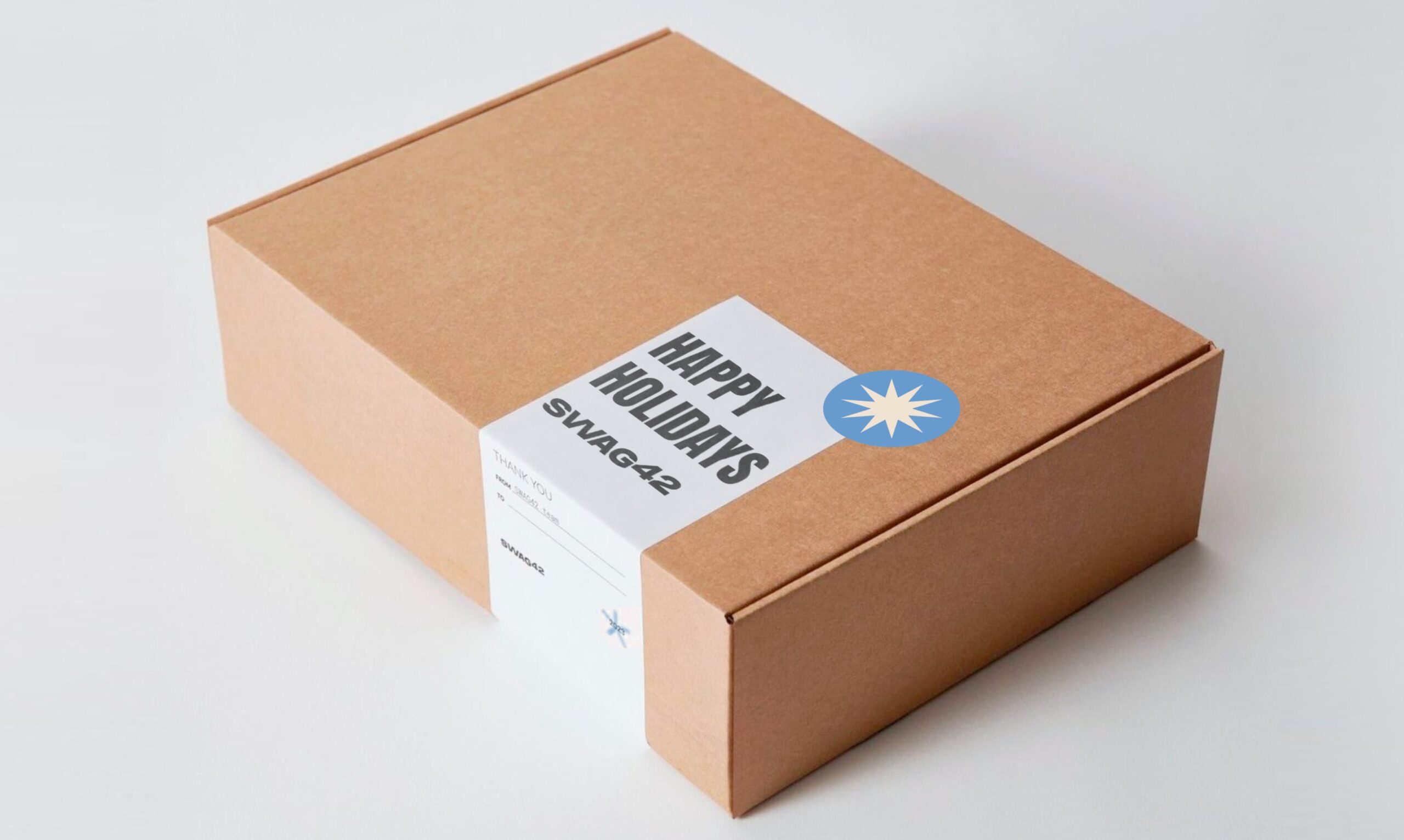 Custom Christmas box packaging: craft paper and a branded sticker 