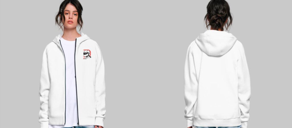 Branded zip-up hoodie