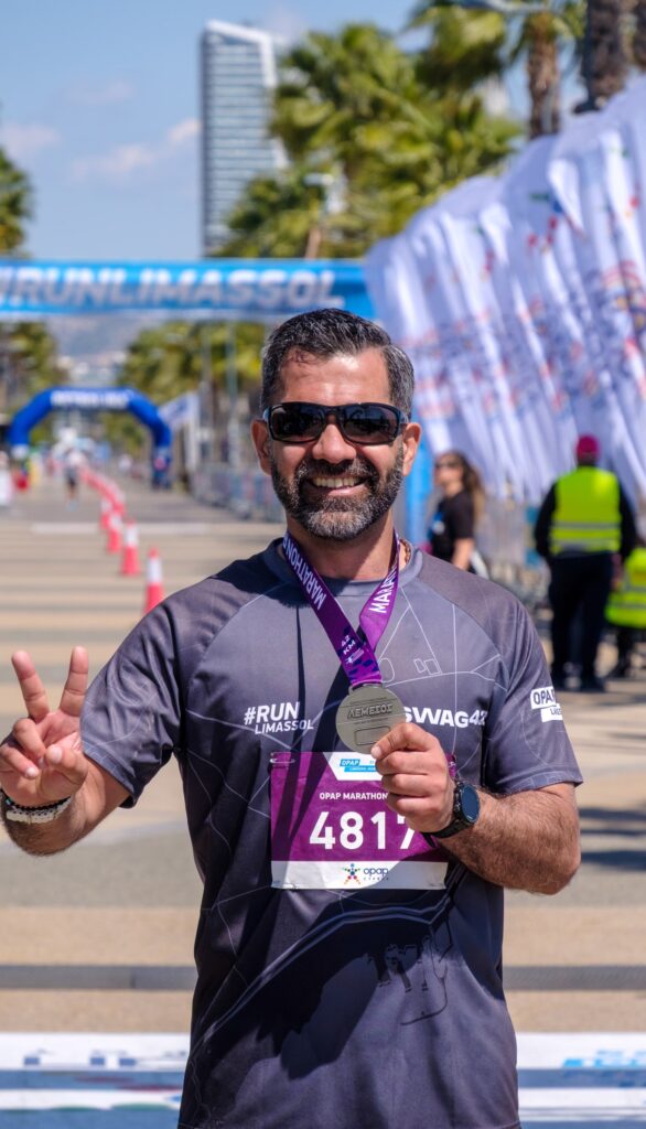 A person in marathon gear