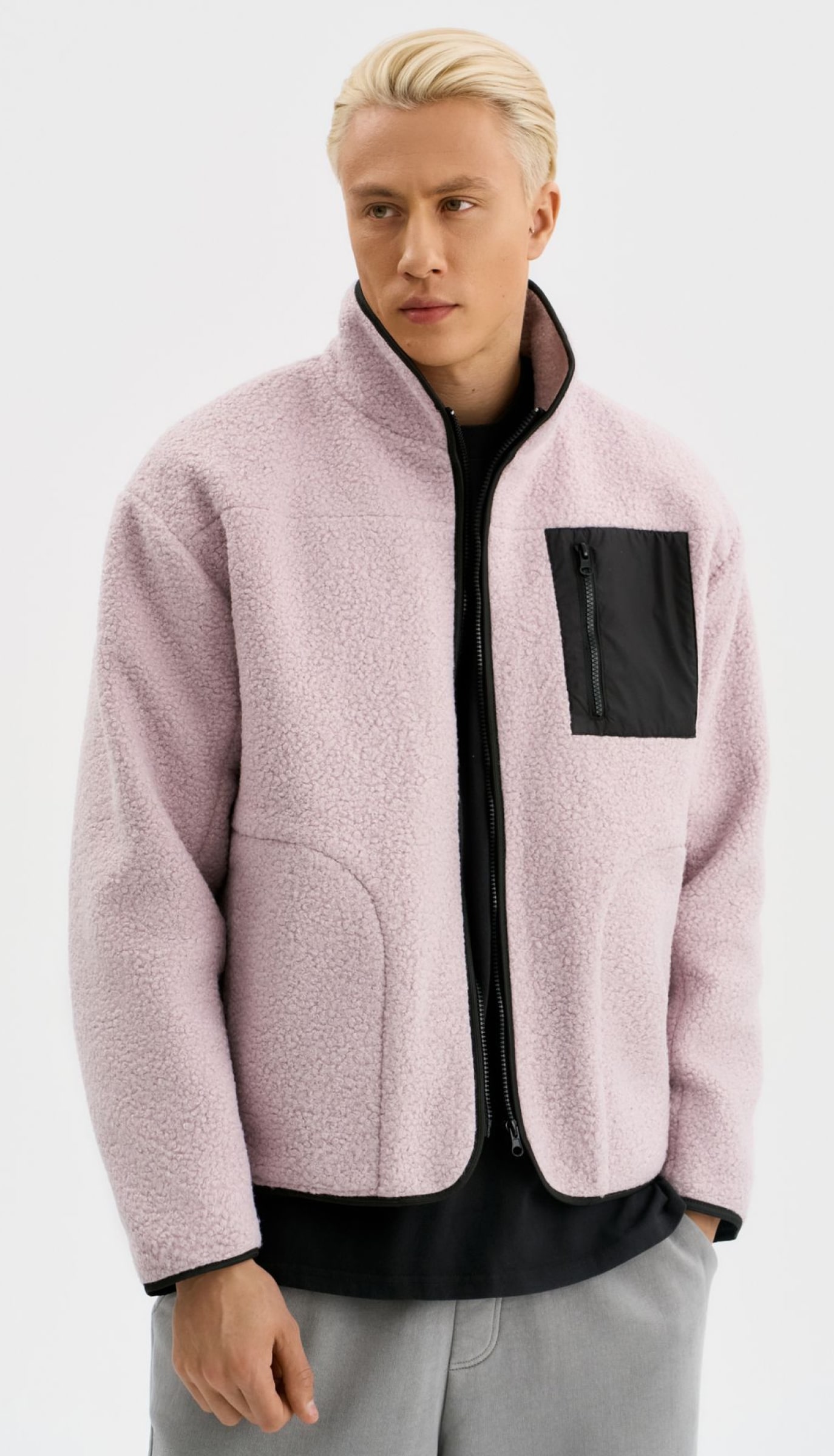 Sherpa casual zip hoodie with custom branding for a Christmas gift box
