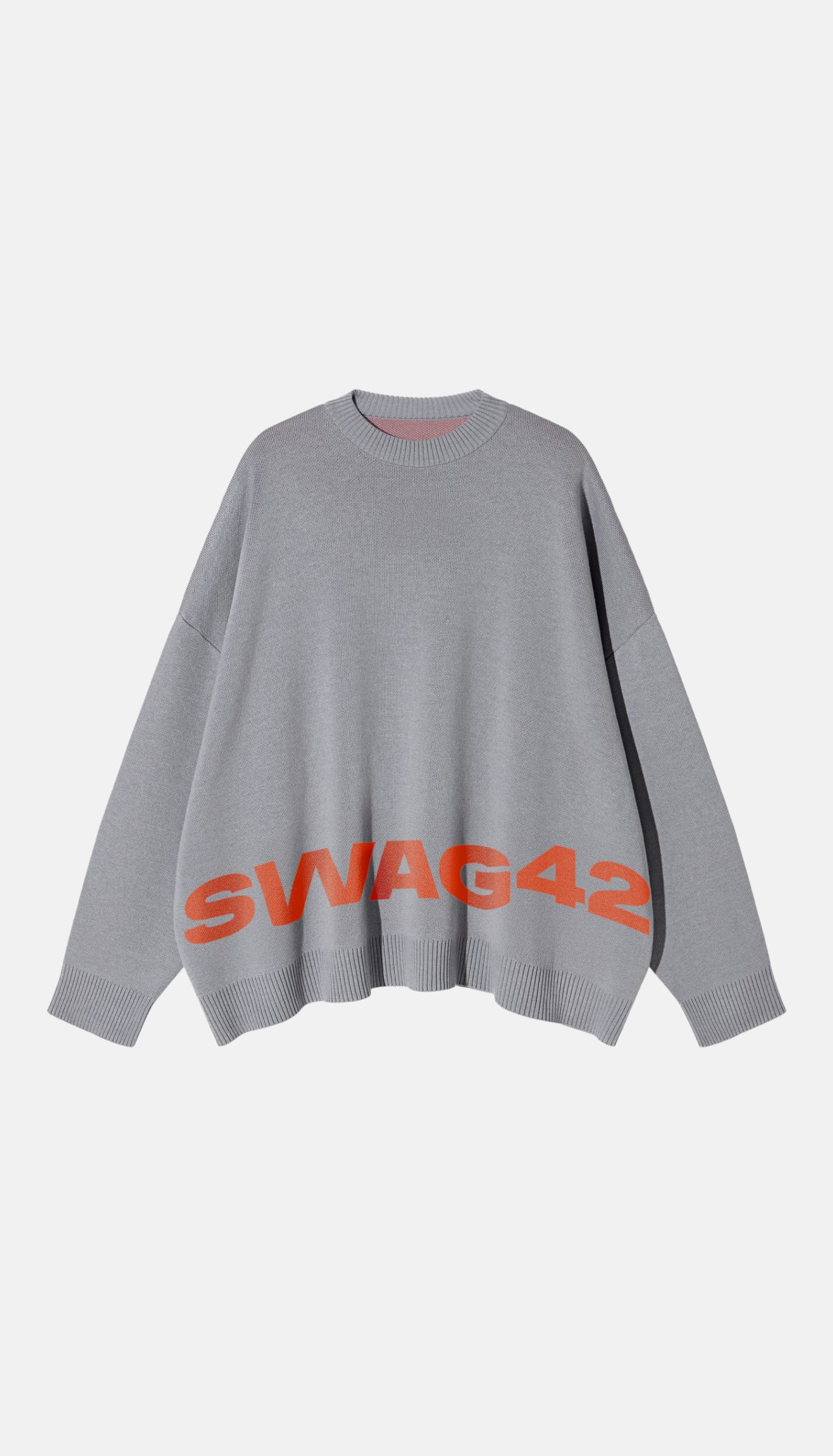 Gray custom sweatshirts with a contrast orenge custom logo