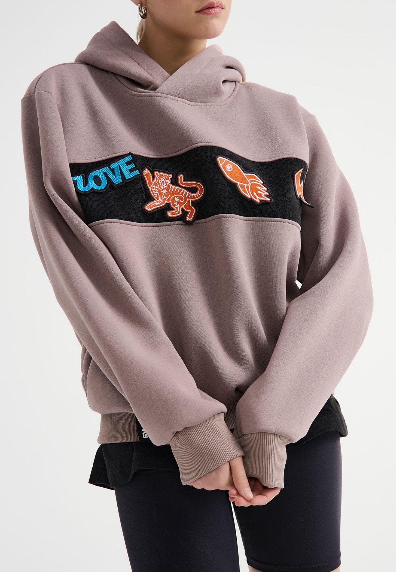 Branded hoodie with patches