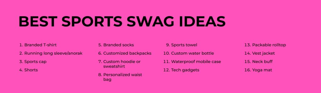 Promotional items for sports ideas