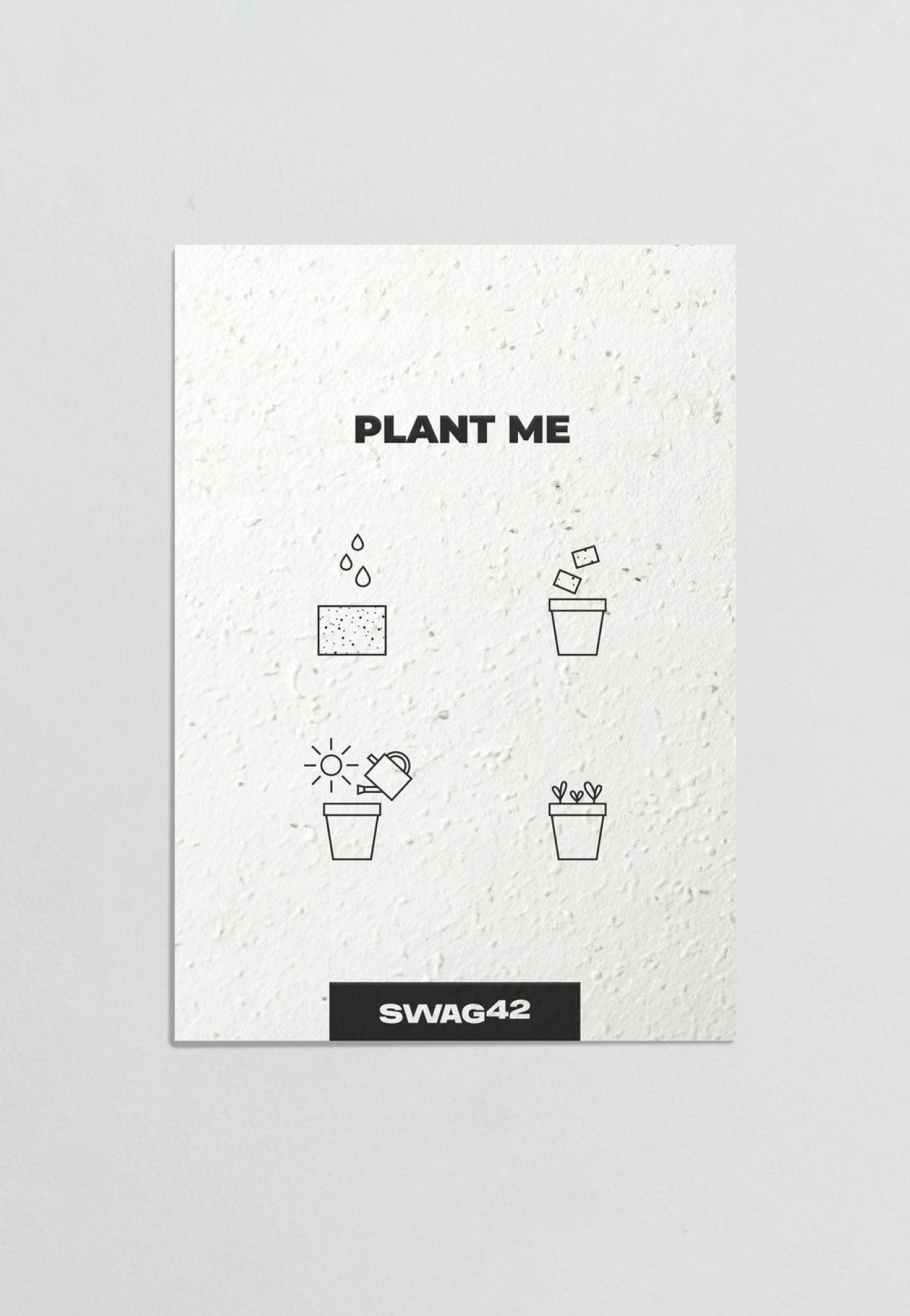 Personalized card made of grass, sustainable gifts