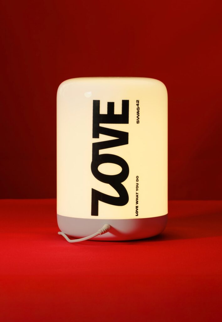 Branded bedside lamp