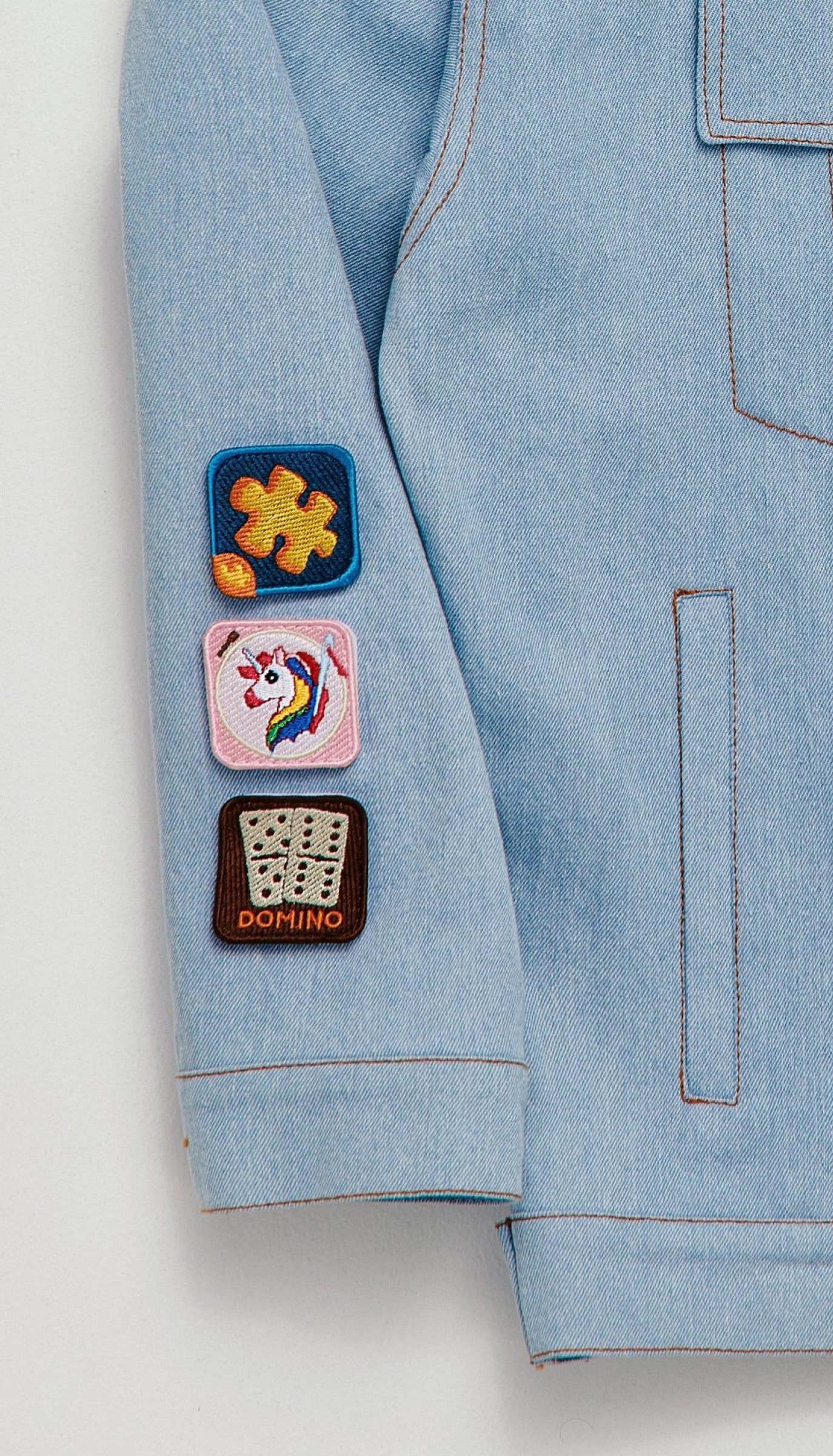 Custom jeans jacket with patches