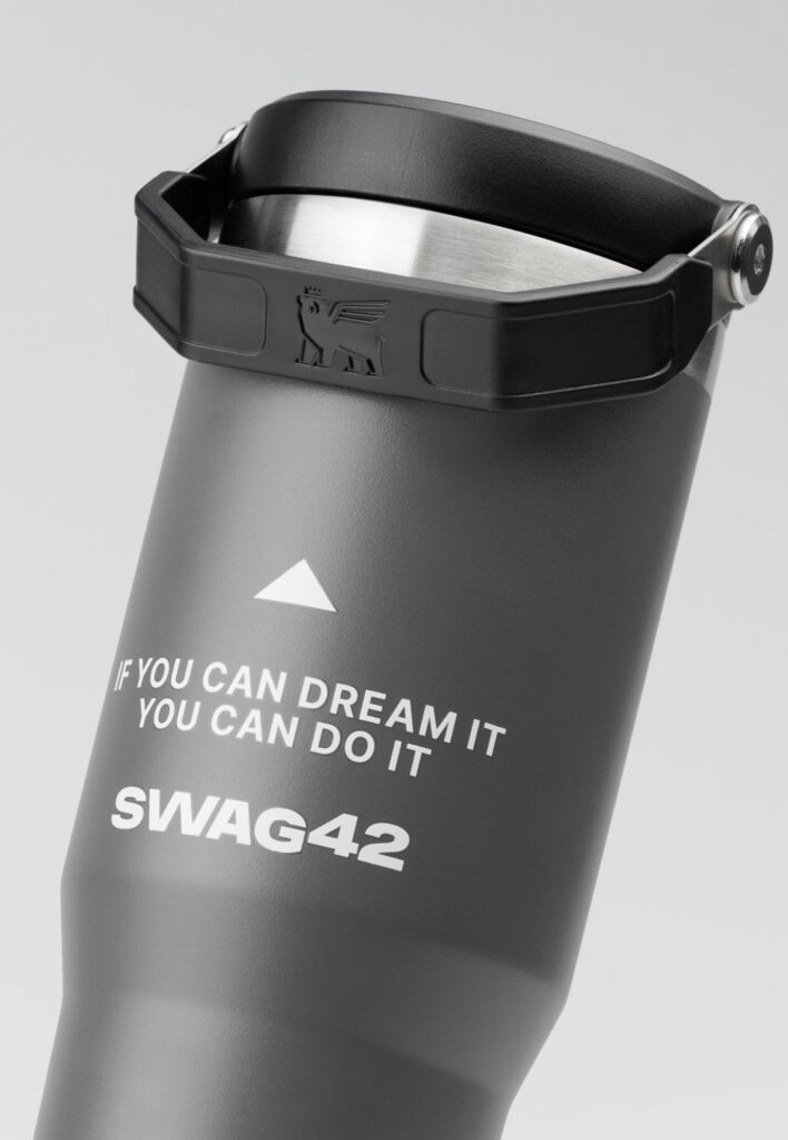 Branded corporate swag: Stanley tumbler