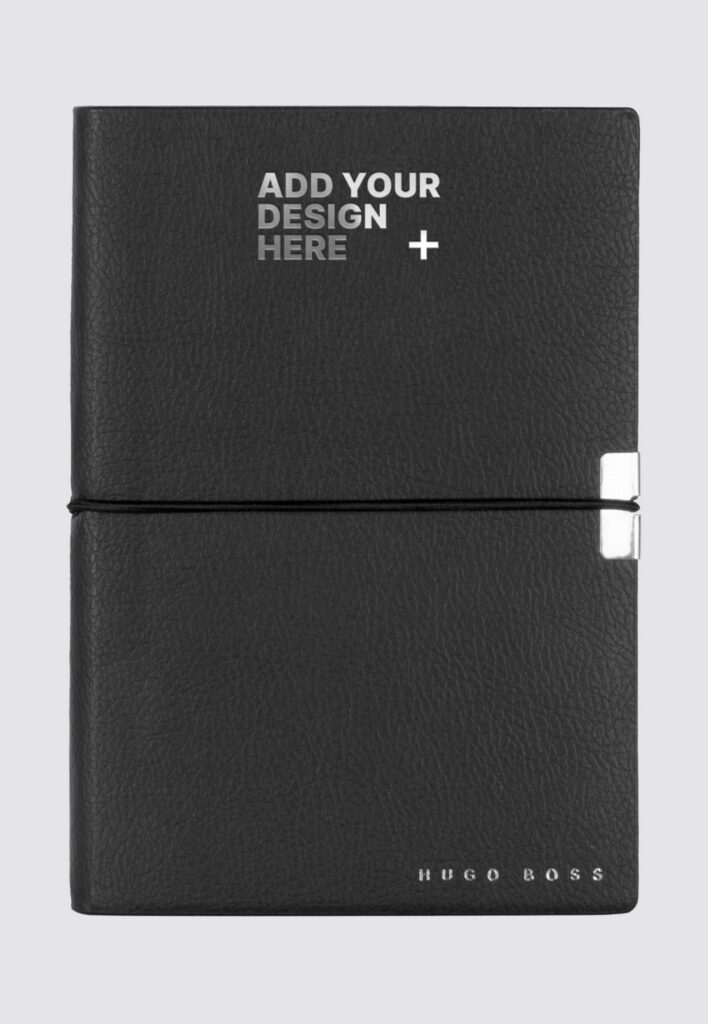 Branded corporate swag: Hugo Boss notebook