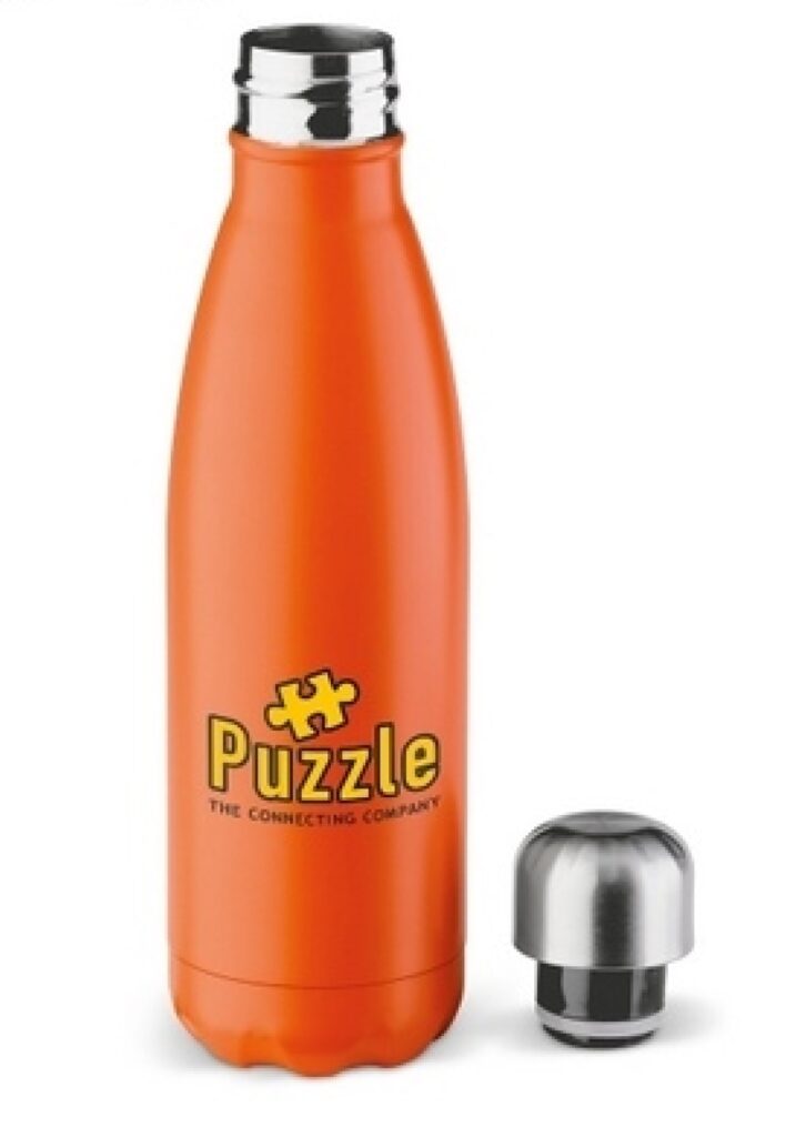 Corporate swag: branded water bottle