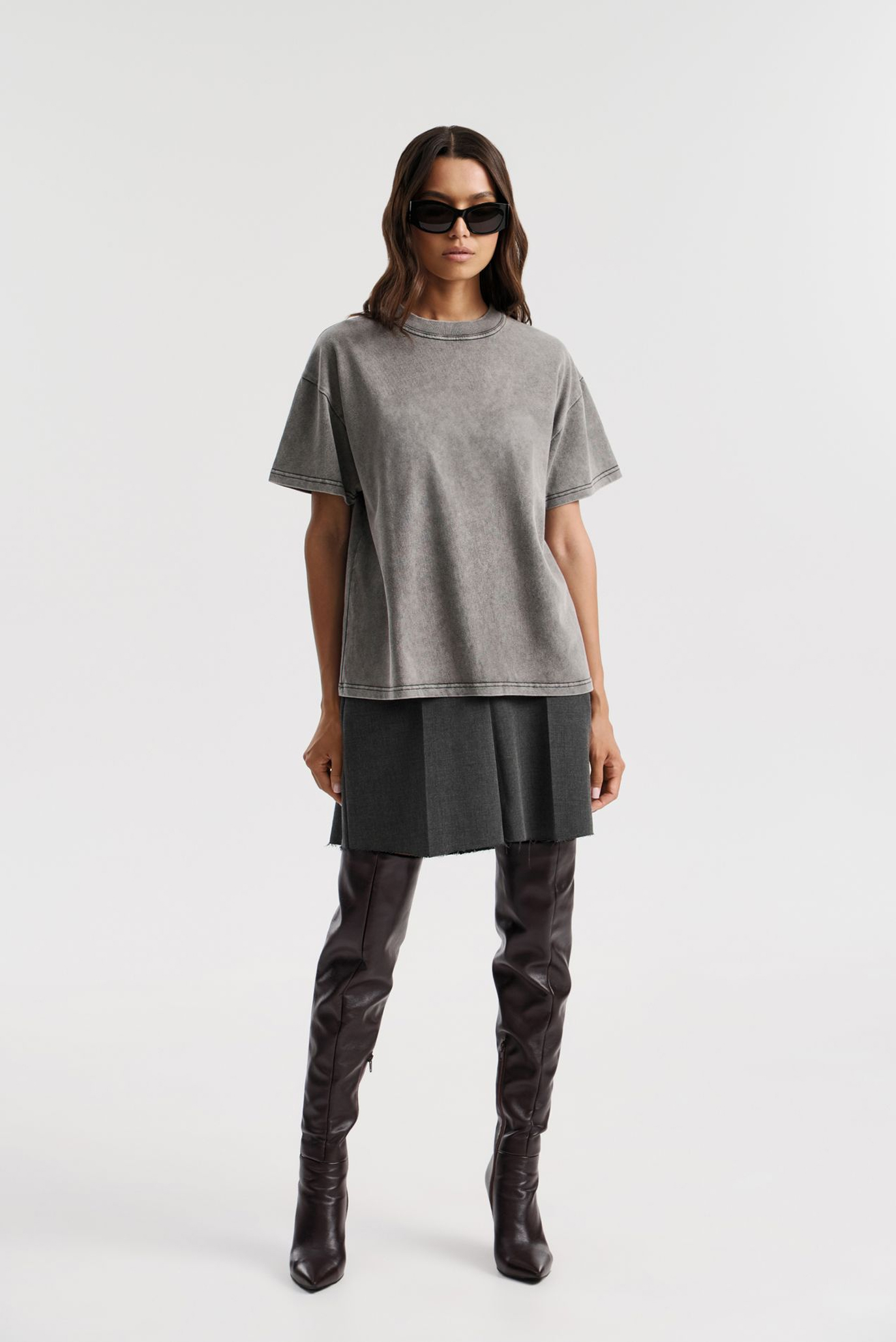 Acid-washed Organic Cotton T-Shirt with custom logo