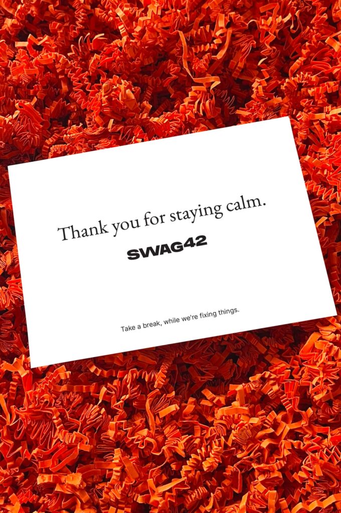 Custom corporate apology card