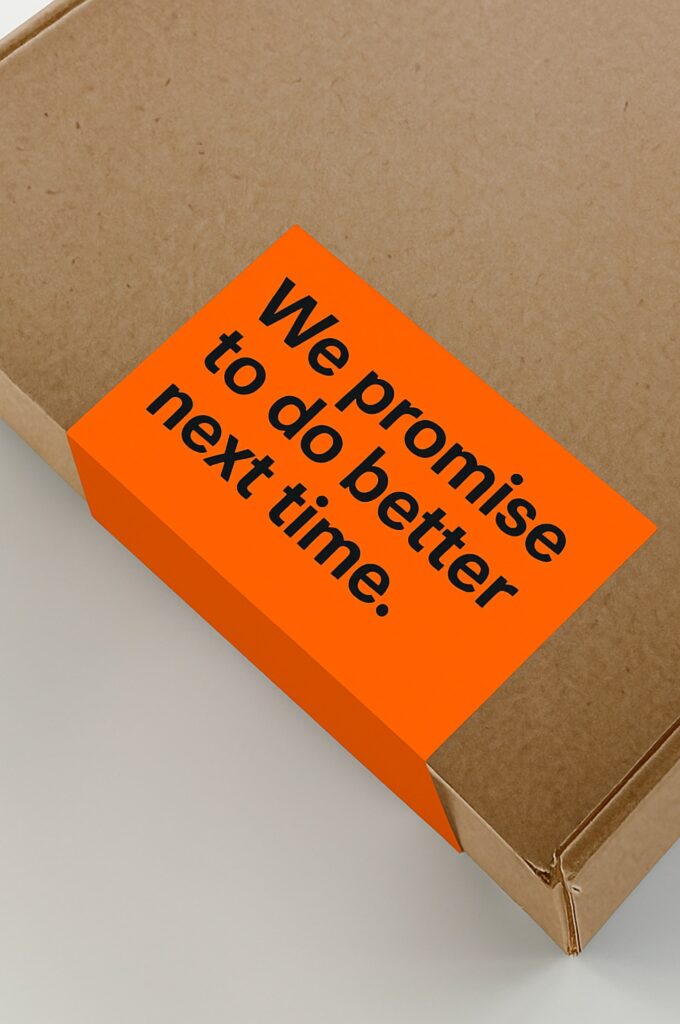 Corporate apology box package