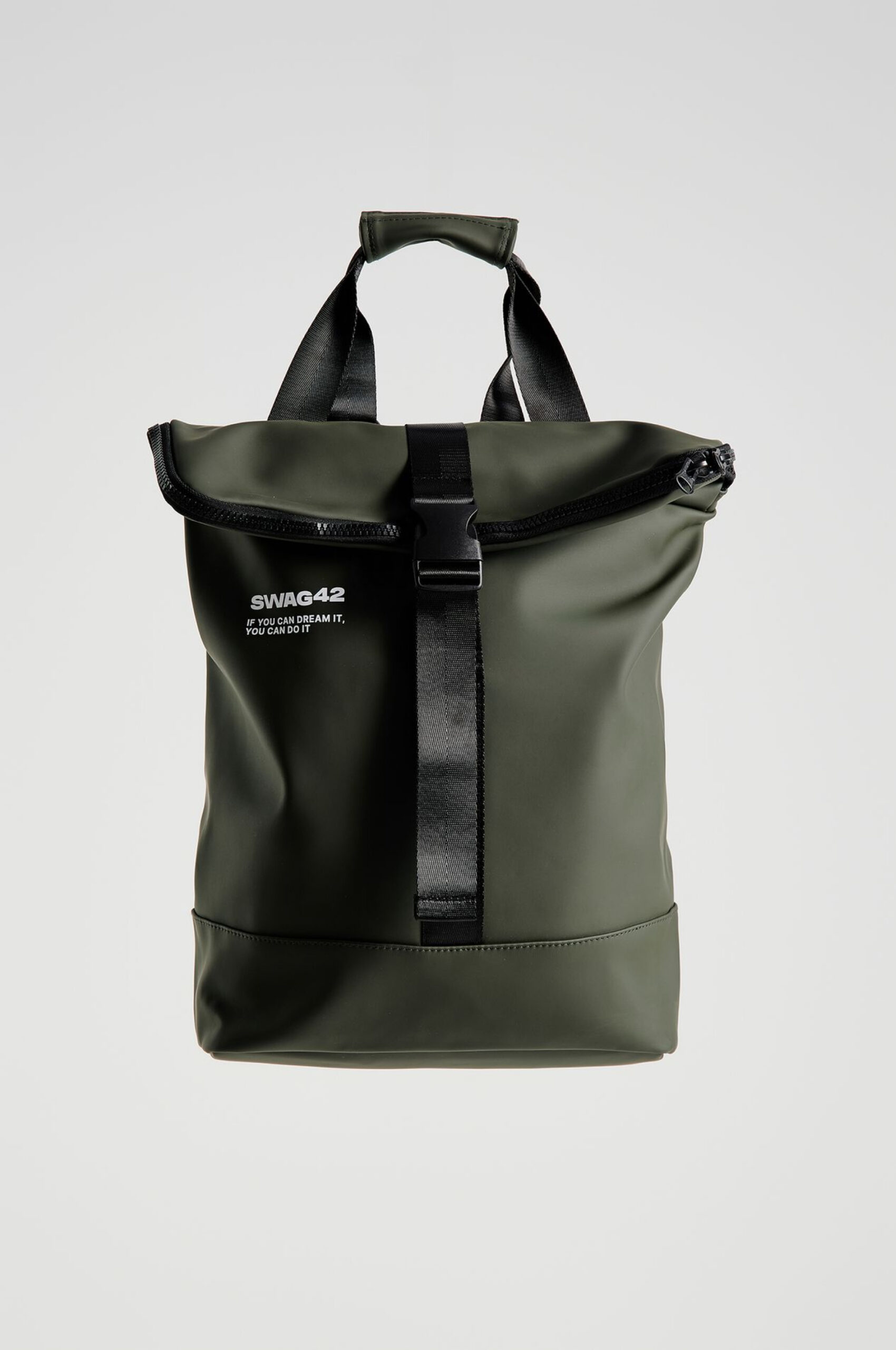 Custom bike roll-top backpack with your logo for last-minute employee Christmas gifts