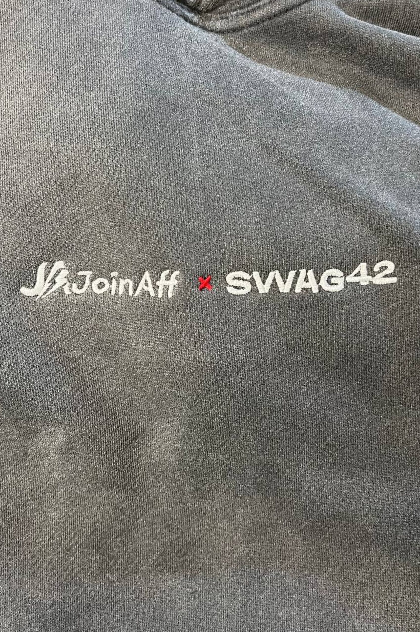 Acid-washed custom hoodie with embroidery