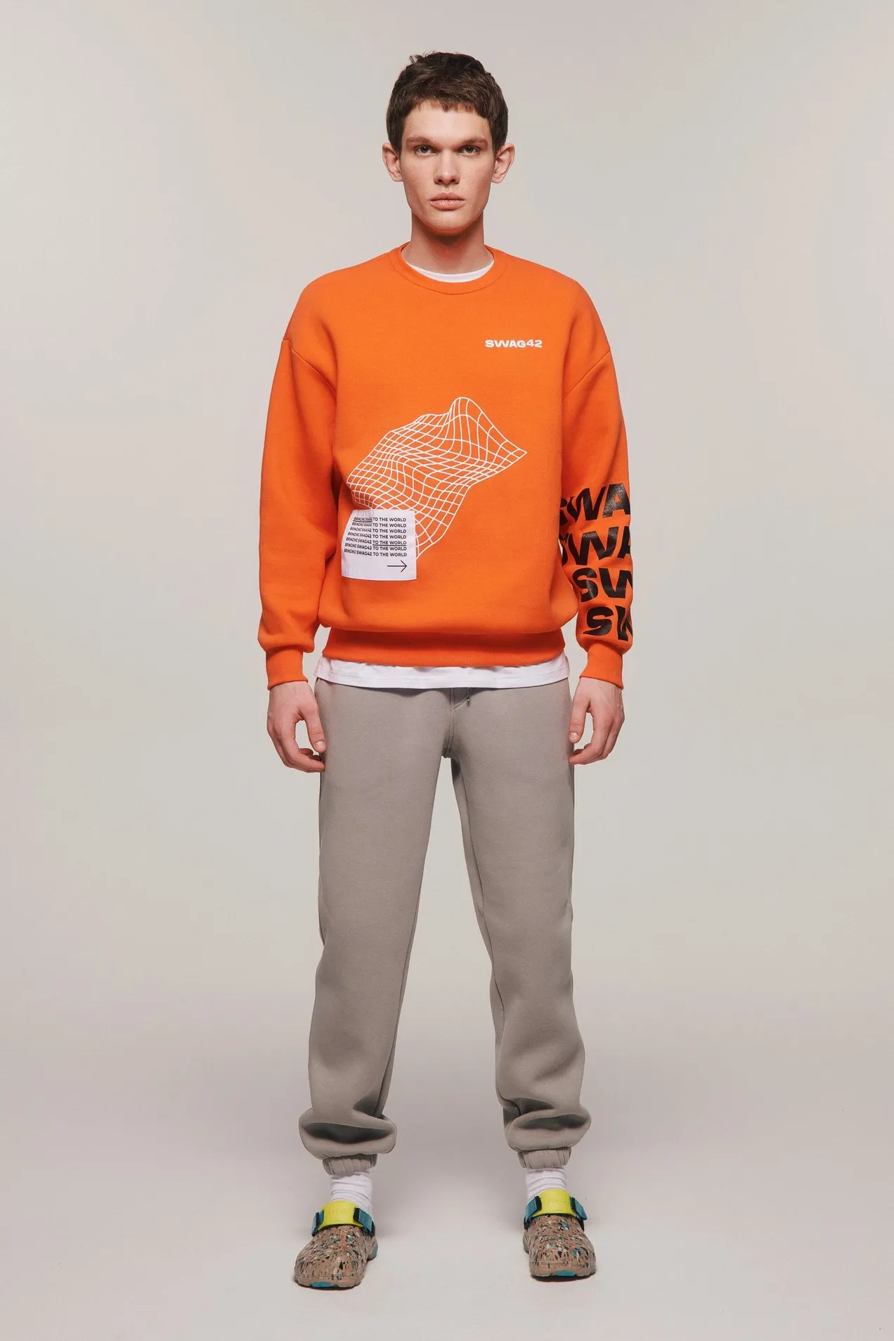 Custom corporate merch: branded sweatshirt by Swag42